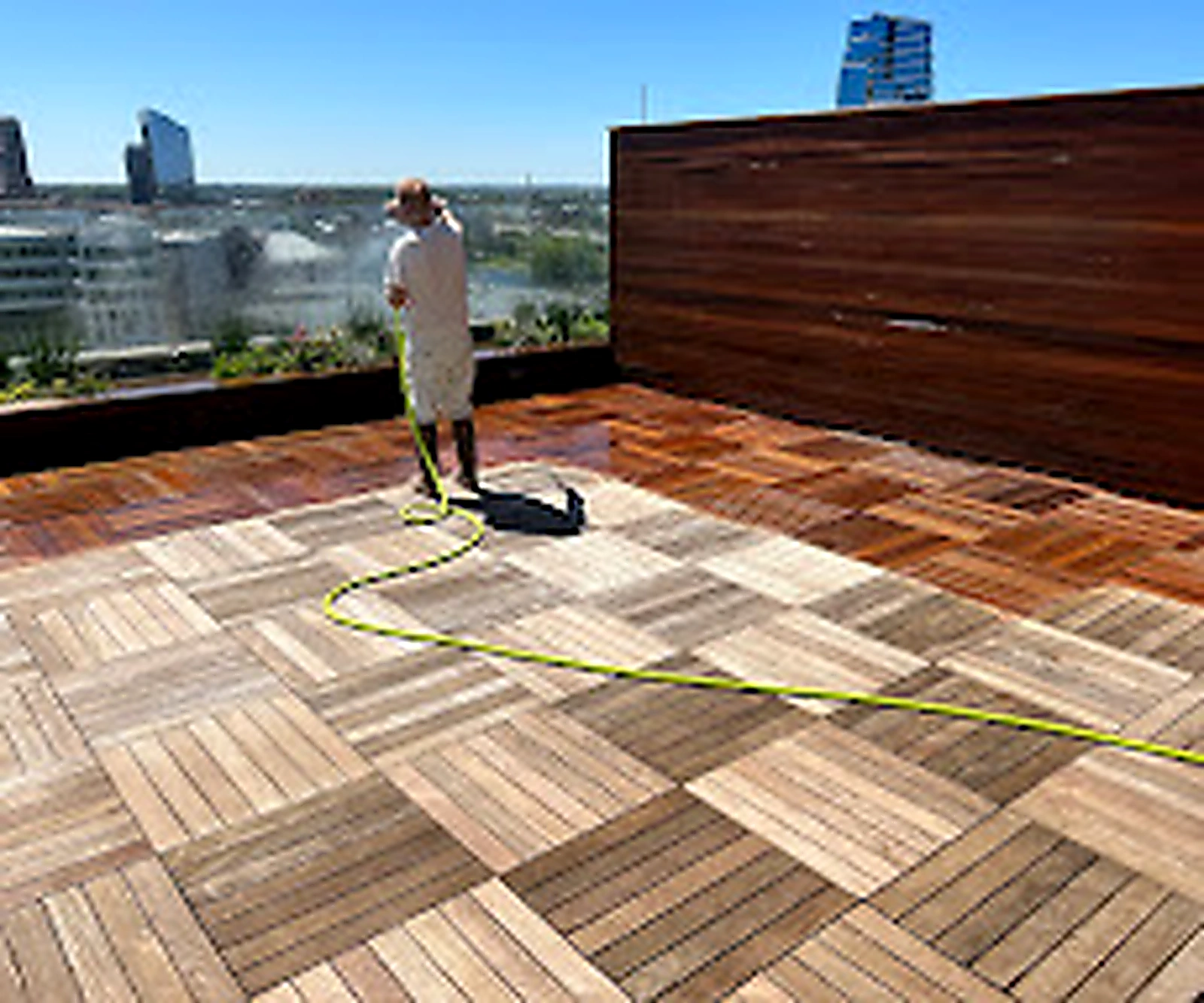 Weathered deck before restoration